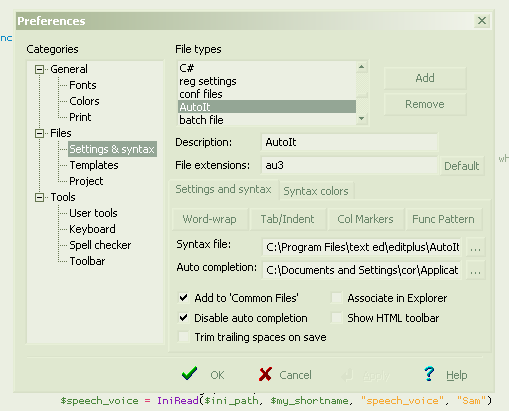 EditPlus prefs dialog ~ Files ~ settings & syntax