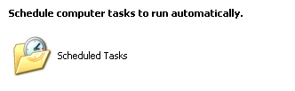 Windows Scheduled Tasks icon from within the system Control Panel.